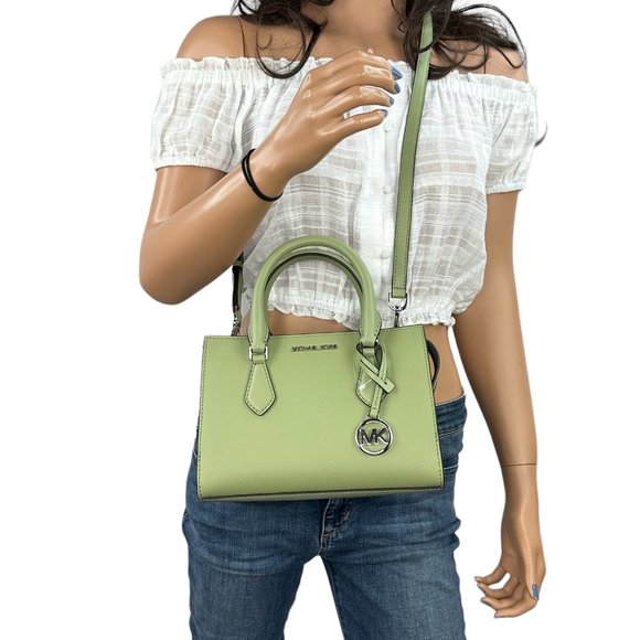 Michael Kors Sheila Small Satchel Shoulder Crossbody Bag Light Sage - Picture 2 of 12